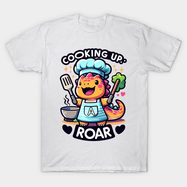 Chef Dino Delight: Culinary Fun T-Shirt by WEARWORLD